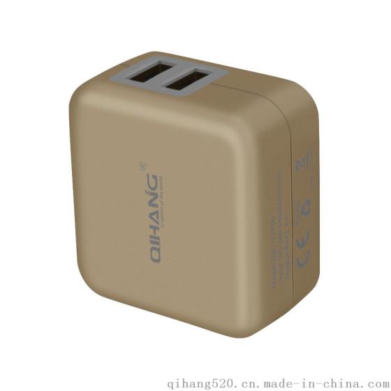 QIHANG/旗航C3760双口USB磨砂充电器 苹果/安卓全面通用充电器
