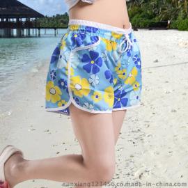 夏季女士短裤   沙滩裤  2015新款  韩版  黄兰花